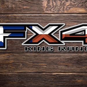 Ford FX4 Series ( Maverick, Ranger, F150, F250, F350 F450 Dually) Off Road Truck Bed Side 4WD Decal Set Texas Edition KING RANCH