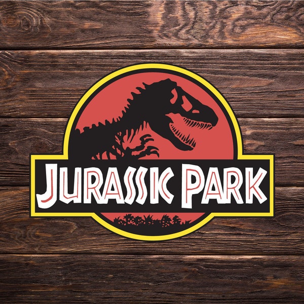 Jurassic Park T. Rex Dinosaur Vinyl Decal - Laptop Sticker, Tablet Sticker, Phone Sticker, Car Decal