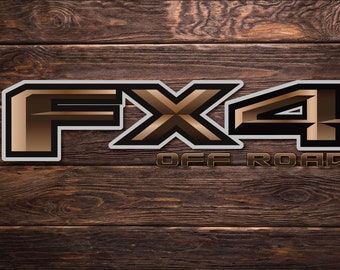 Ford F-150 FX4 Off Road Truck Bed Decals – Bronze 4WD | F-150, F-250, F-350 (Set of 2)