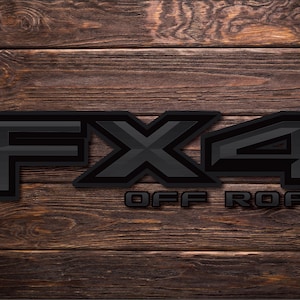 Ford FX4 Series ( Maverick, Ranger, F150, F250, F350 F450 Dually) Off Road Truck Bed Side 4WD Decal Set (2) BlackOps