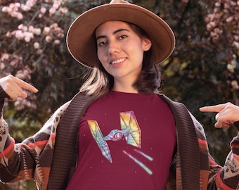 Star Wars Tie Fighter Tie Dye Shirt - Hazy Rainbow Loungewear