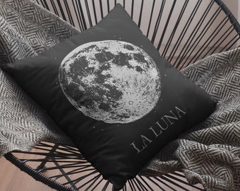La Luna Moon Pillow: Dark Academia Cottagecore Decor