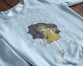 Retro Sci-Fi Oversized Sweatshirt: Salty Girl Space Age Logo