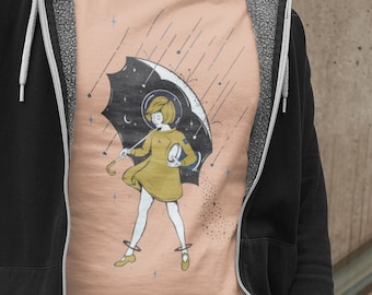 Salty Girl Cosmos T-Shirt: Retro Sci-Fi Graphic Tee