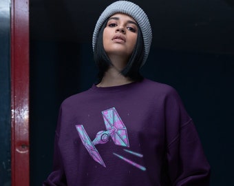 Tie Dye Fighter Sweatshirt: Vaporwave Star Wars Crewneck