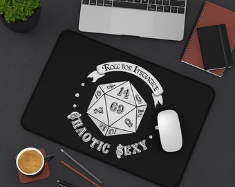 Chaotic Sexy Desk Mat - Gamer Desk Mat - Dungeons and Dragons Mat - Large D20 - Dungeon Master - Card Playmat - The Adventure Zone - MTG