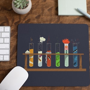 Muppet Science Gaming Mouse Pad - Chemistry Mouse Pad - Funny Mouse Pad - Retro Font - UFO - Science Chemistry - Mouse Pad - Science Party
