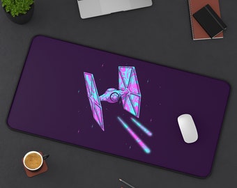 Vaporwave Tie Fighter Desk Mat: Star Wars Tie Dye Playmat