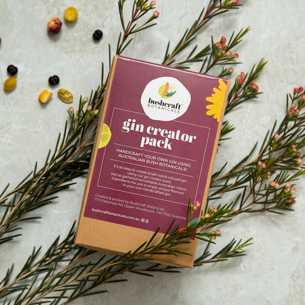 Gin Creator Pack - a mini gin making kit featuring Australian native gin botanicals | Cocktail infusion | Gin gift