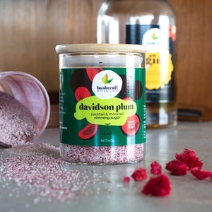 Native Davidson plum | Rimming sugar for cocktails & mocktails | Bush fruit sugar rims | Home bar | Makes a great dessert topper!