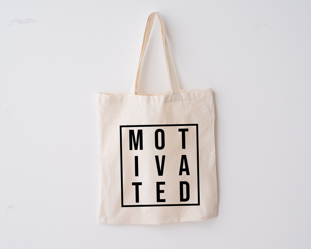 Motivated Tote Bag Natural Canvas Tote Shopping - Etsy