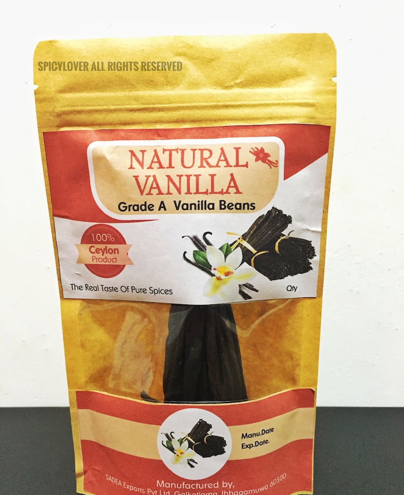 10 Madagascar Vanilla Beans Whole Grade A Vanilla Pods 5 7 Etsy
