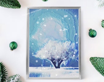 Downloadable print, Tree art, digital print, home decor, printable christmas gift, print at home, gift for home