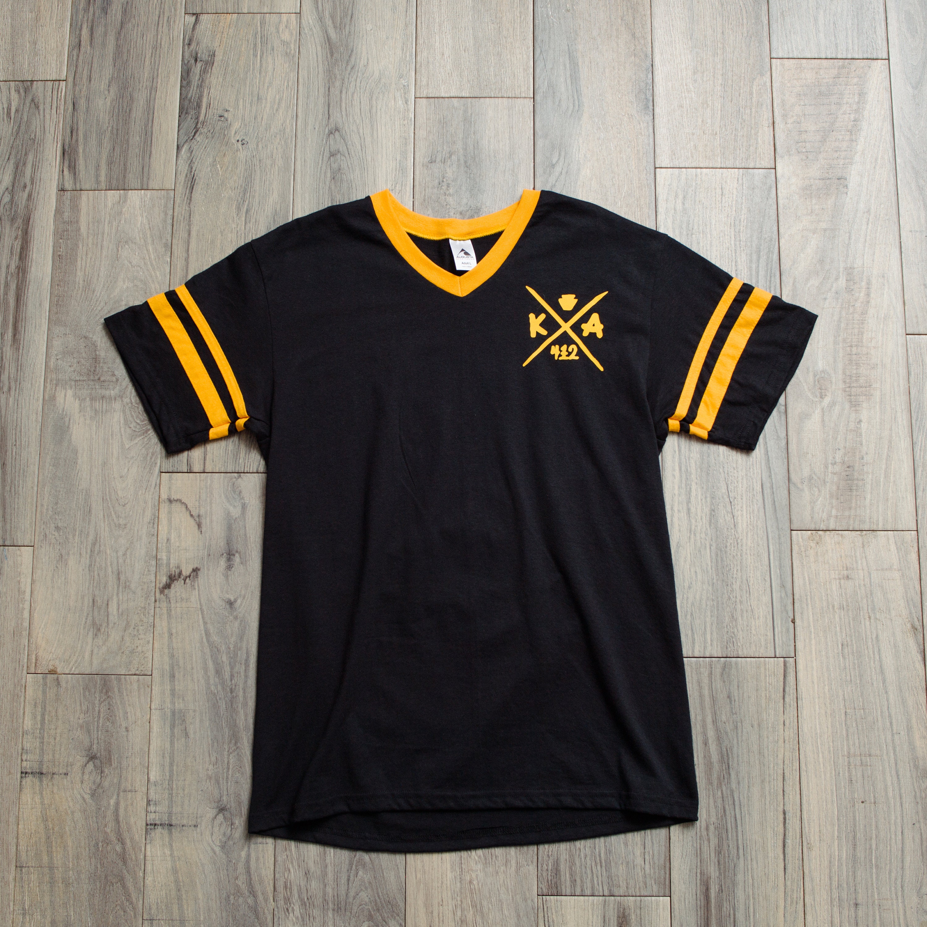 Ringer T-shirt. Ringer Tee. Gold Tee 