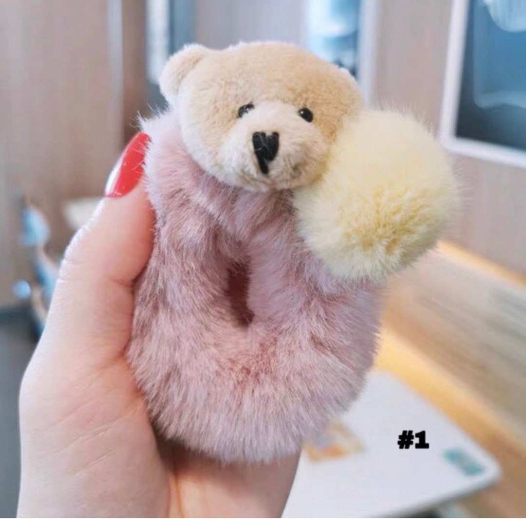 4pcs Aesthetic Stuffed Animal Hair Ties, Cute Bunny Hair Tie, Multi