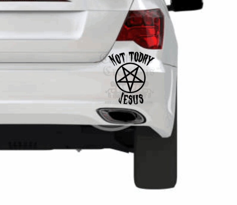 Not today Jesus Pentagram decal/ decal/ Satanist decal/ Pentagram decal/ Satanist/ Pentagram/ satanic decal/ not today jesus/ anti religion image 2