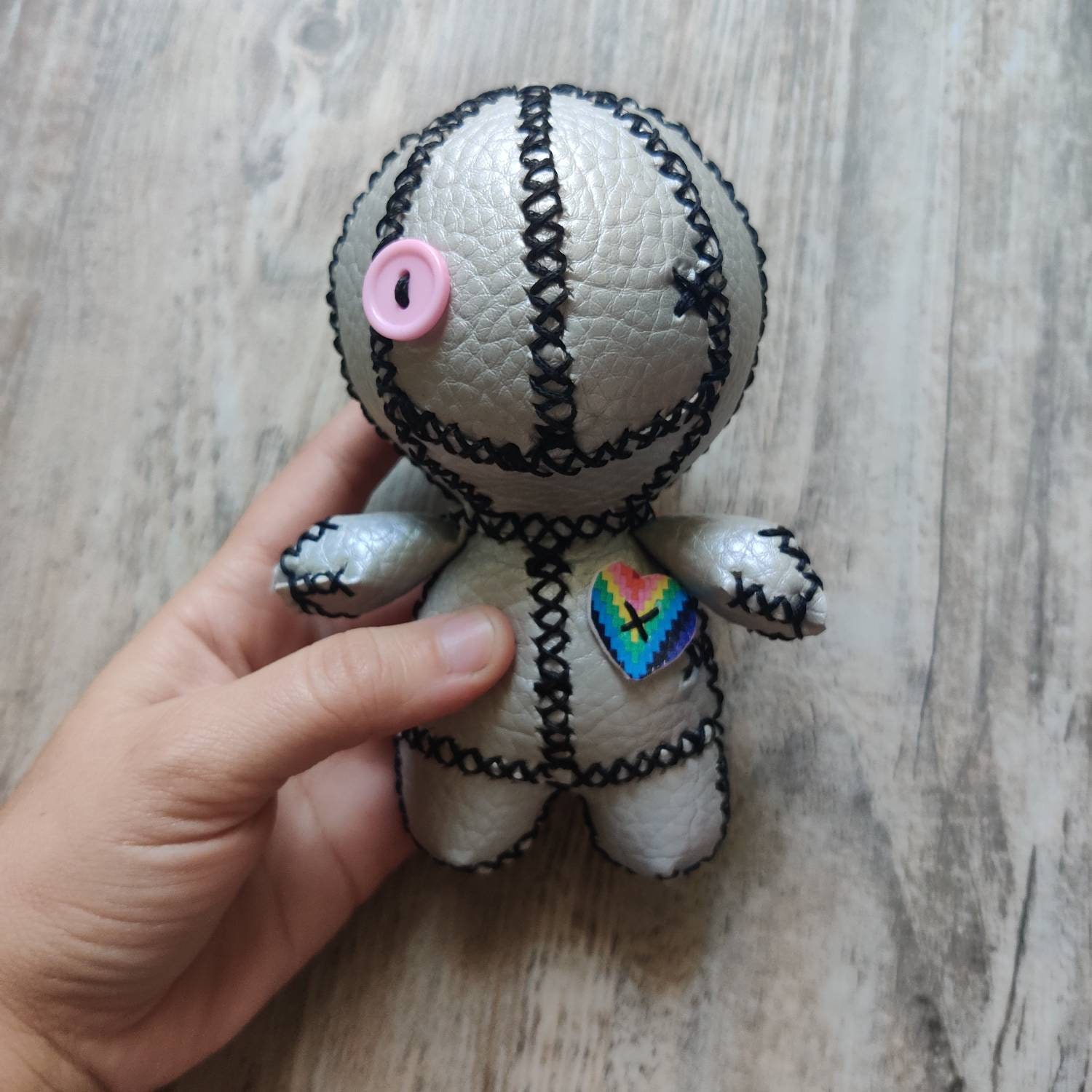 Art & Collectibles Art Dolls goth plush Voodoo doll faux Leather Gift