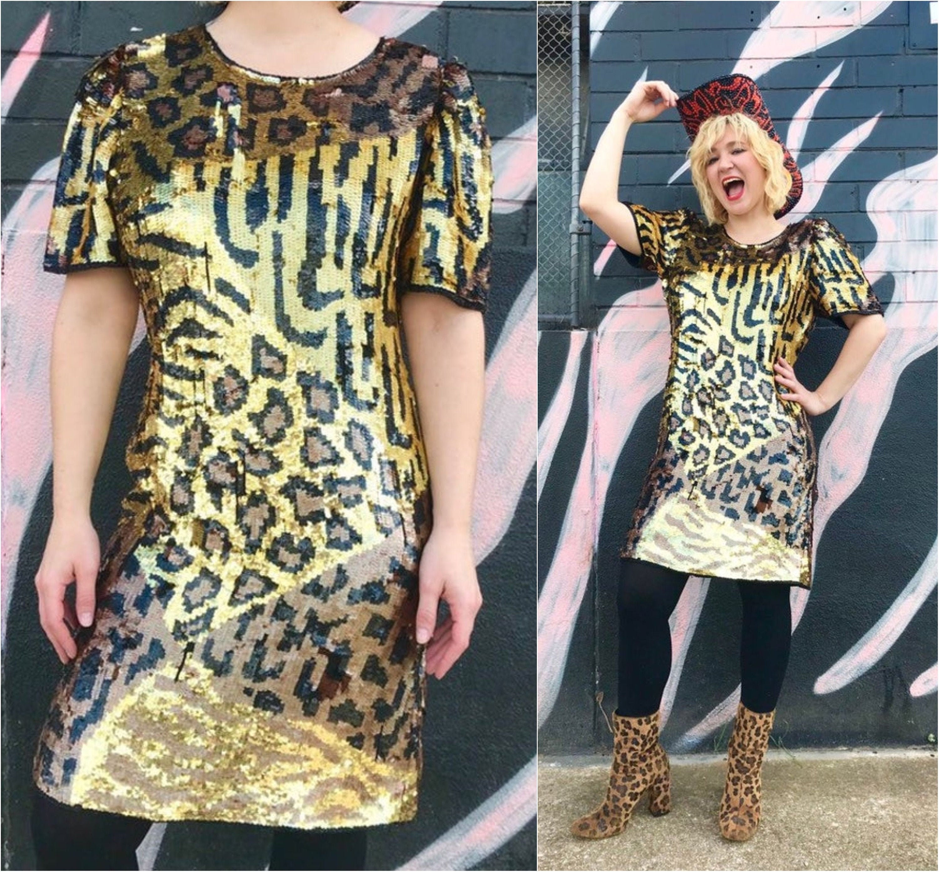 sequin animal print