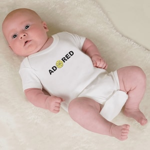 Stone Roses Adored Lemon Fan Art Gender Neutral Baby Boy/Baby Girl Cotton Short Sleeve Bodysuit