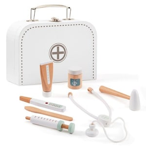 Wooden Doctor&#39;s CASE, PROFESSIONAL Doctor&#39;s case Kit Play Set For children&#39;s, VETERINAR case set