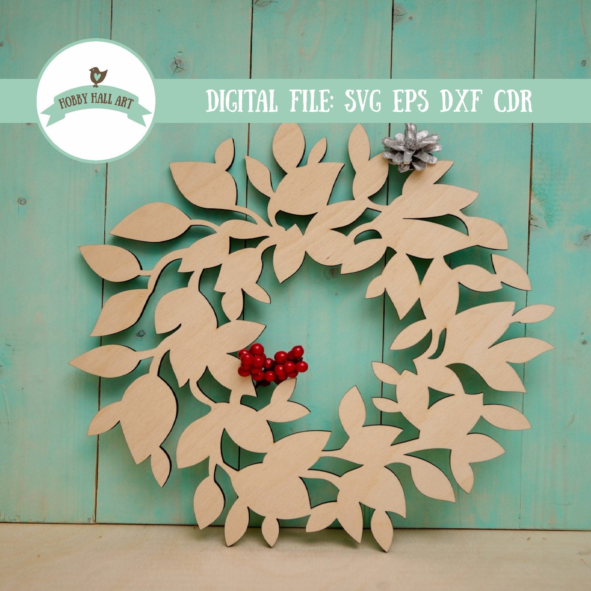 Download Christmas Laser Cut File Christmas Wreath Svg Christmas Cnc Etsy