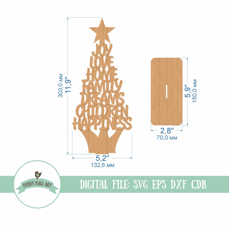 Christmas tree laser cut file Christmas tree Etsy