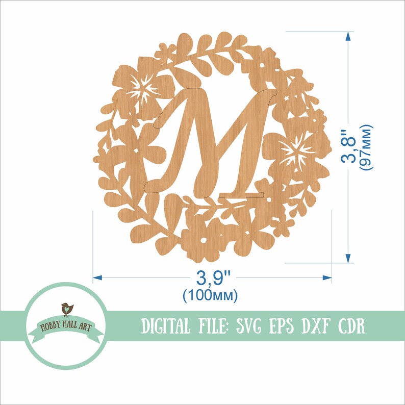 Download Wreath alphabet SVG. Coasters vector. Wreath Monogram. | Etsy
