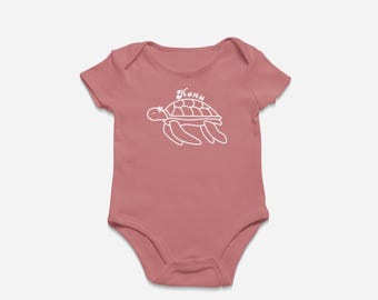 Honu | Onesie/T-shirt | Mauve | Baby Onesie | Toddler Shirt | Baby Shower | Birthday Gift | Made in Hawaiʻi | Hawaiian | Handmade