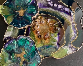 Geode tray plus 2 geode coasters