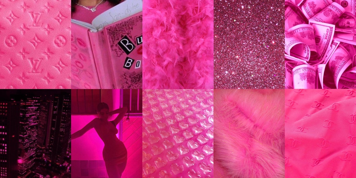 100 Piece Hot Pink Baddie Aesthetic Wall Collage Kit | Etsy