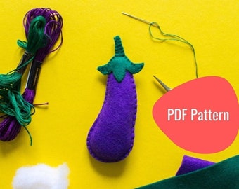 Eggplant felt sewing pattern pdf