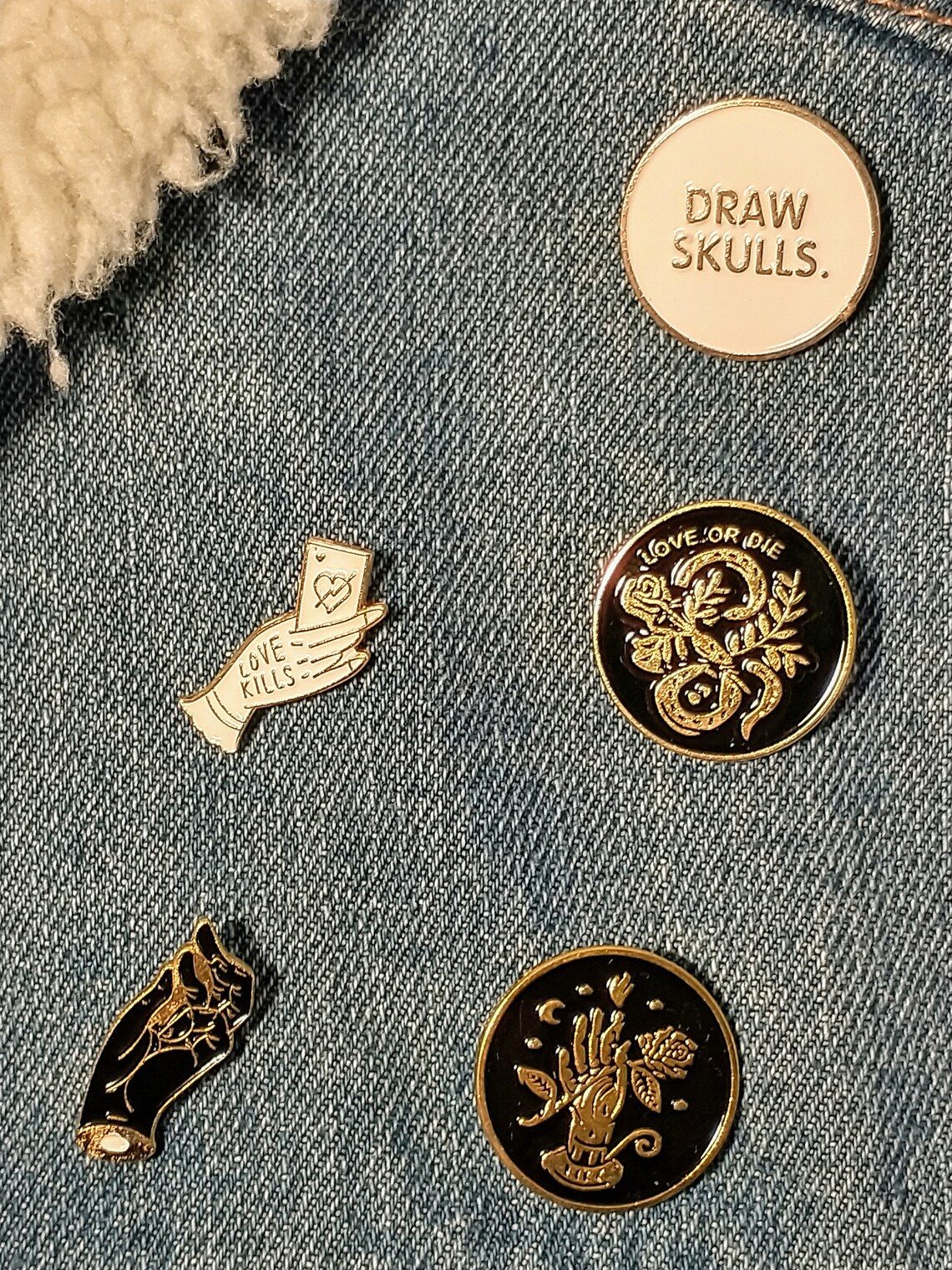 Goth Punk Enamel Pins 5 Piece Set Etsy