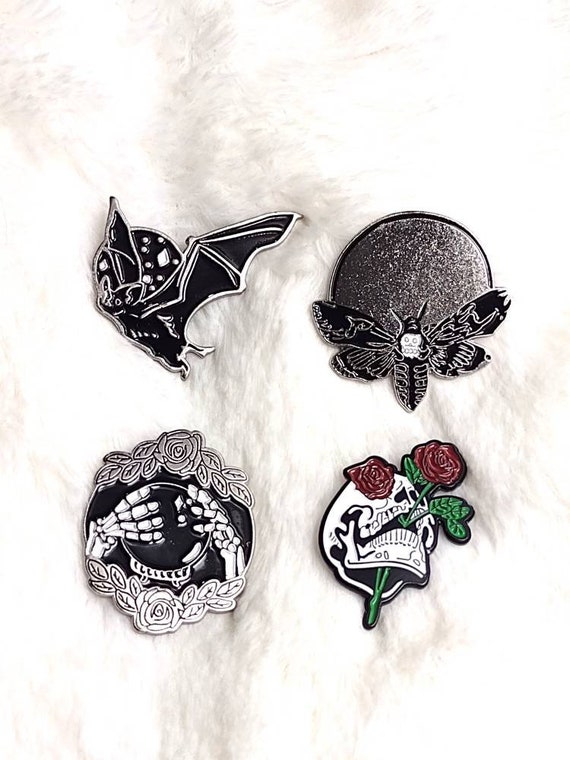 Goth Punk Enamel Pins 4 Piece Set 