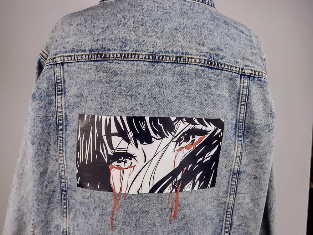 Anime denim jacket sale