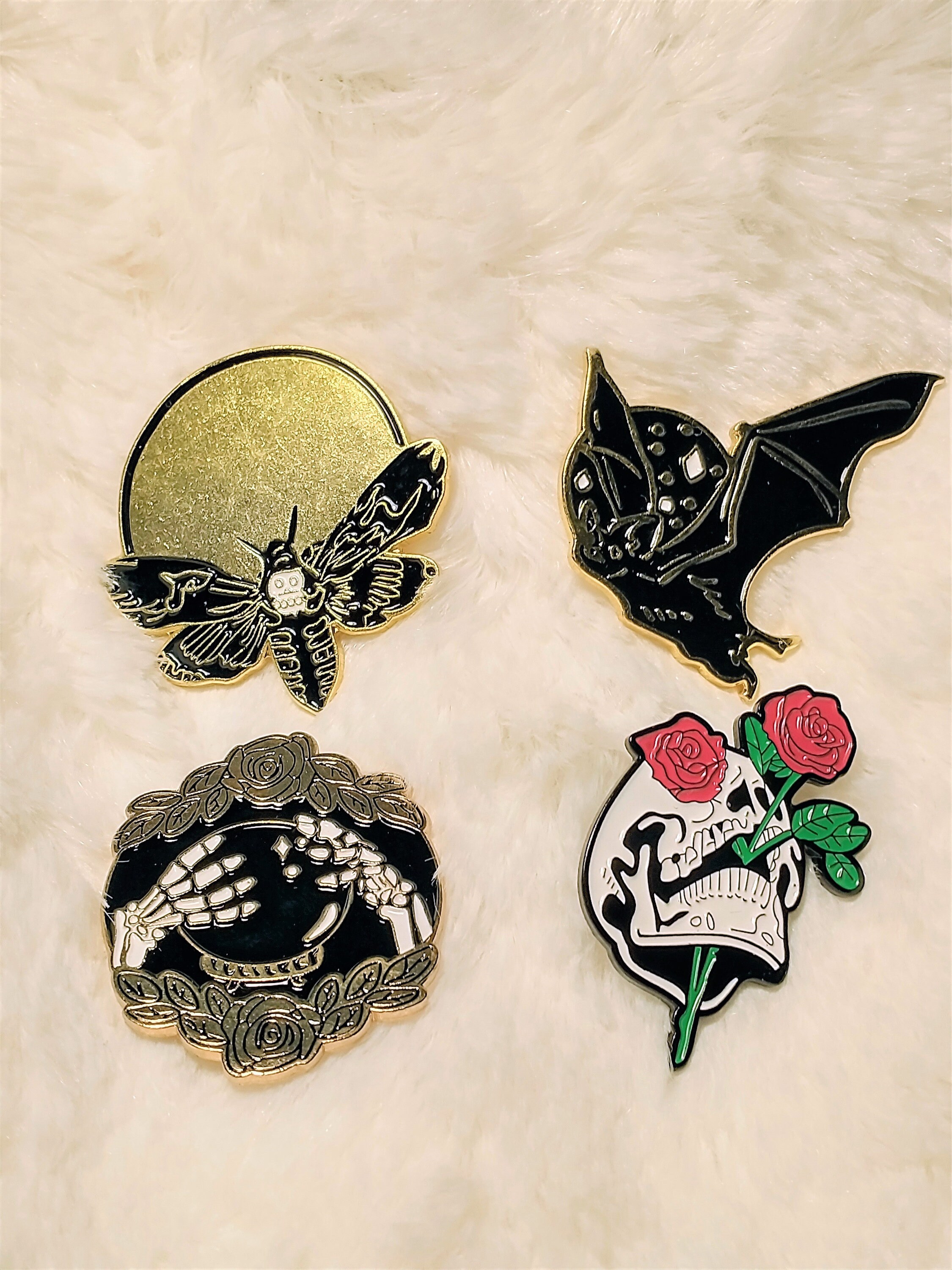 Goth punk enamel pins 4 piece set | Etsy
