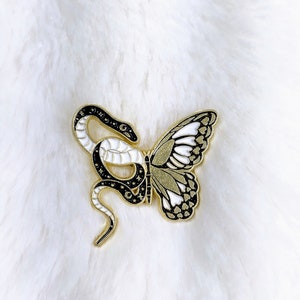 Snake Butterfly Enamel Pin