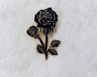 Black Roses Enamel Pin