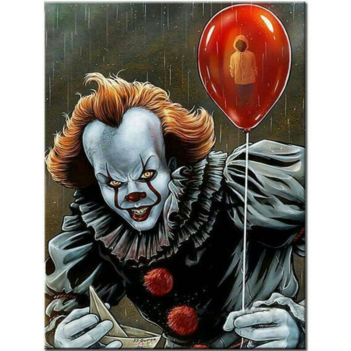 Full Drill Diamond Painting 5D Horror Clown Diamond Mosaic Etsy