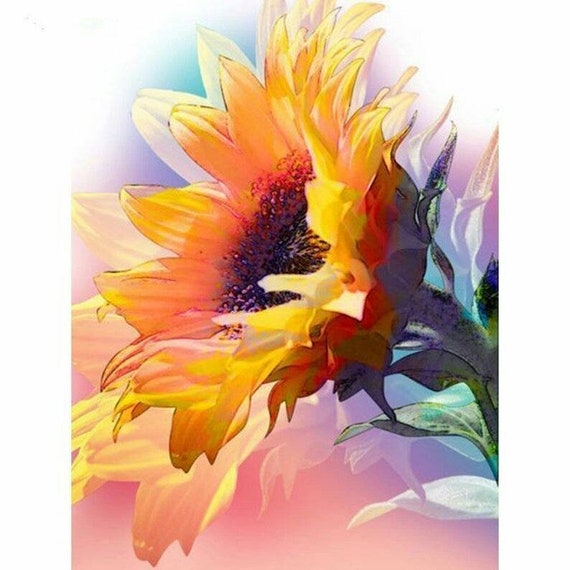 DIY Diamond Painting Sunflower Diamond Mosaic Embroidery Etsy