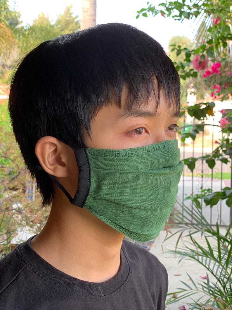 1 LAYER BREATHABLE GAUZE Pleated Face Mask 100 Muslin Cotton Etsy