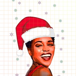 PNG, Personalizzazione disponibile, Donna nera, Natale, Natale afroamericano, Babbo Natale nero, Solo PNG Download digitale