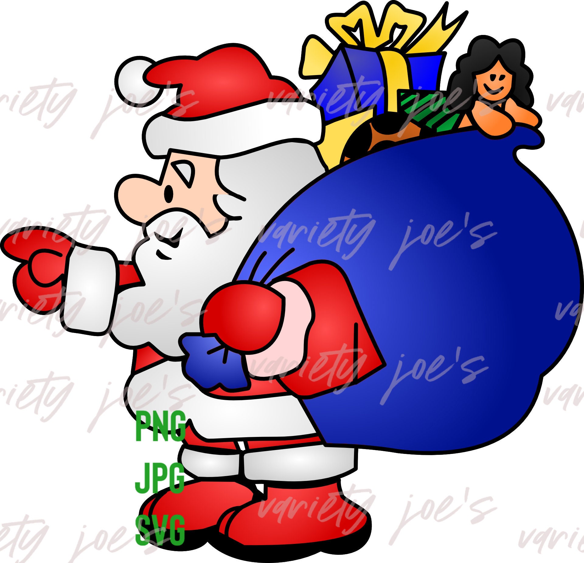Christmas Santa SVG Cutout PNG Santa for Ugly Christmas | Etsy