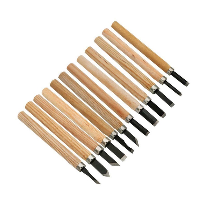 12 Piece Wooden Mini Carving Carver Hand Chisel Sculptor Set Etsy