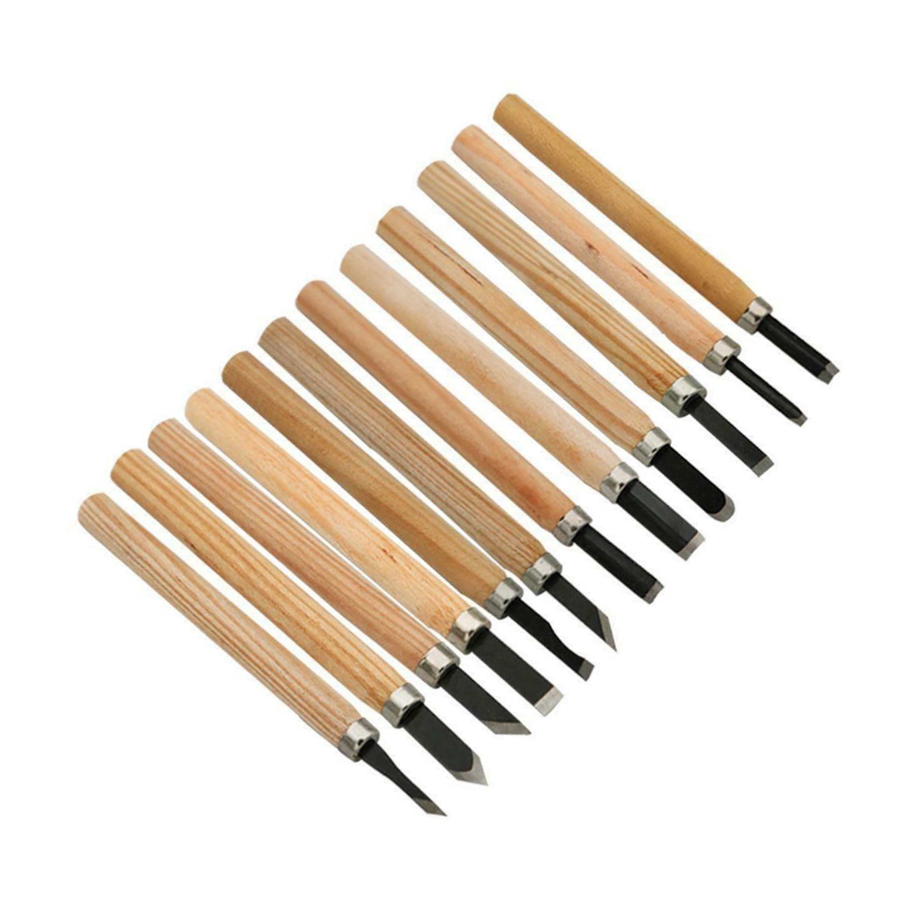 Tungsten Tip Stone Carving Mallet Head Full Chisel Set w Free Tool Roll or  Block