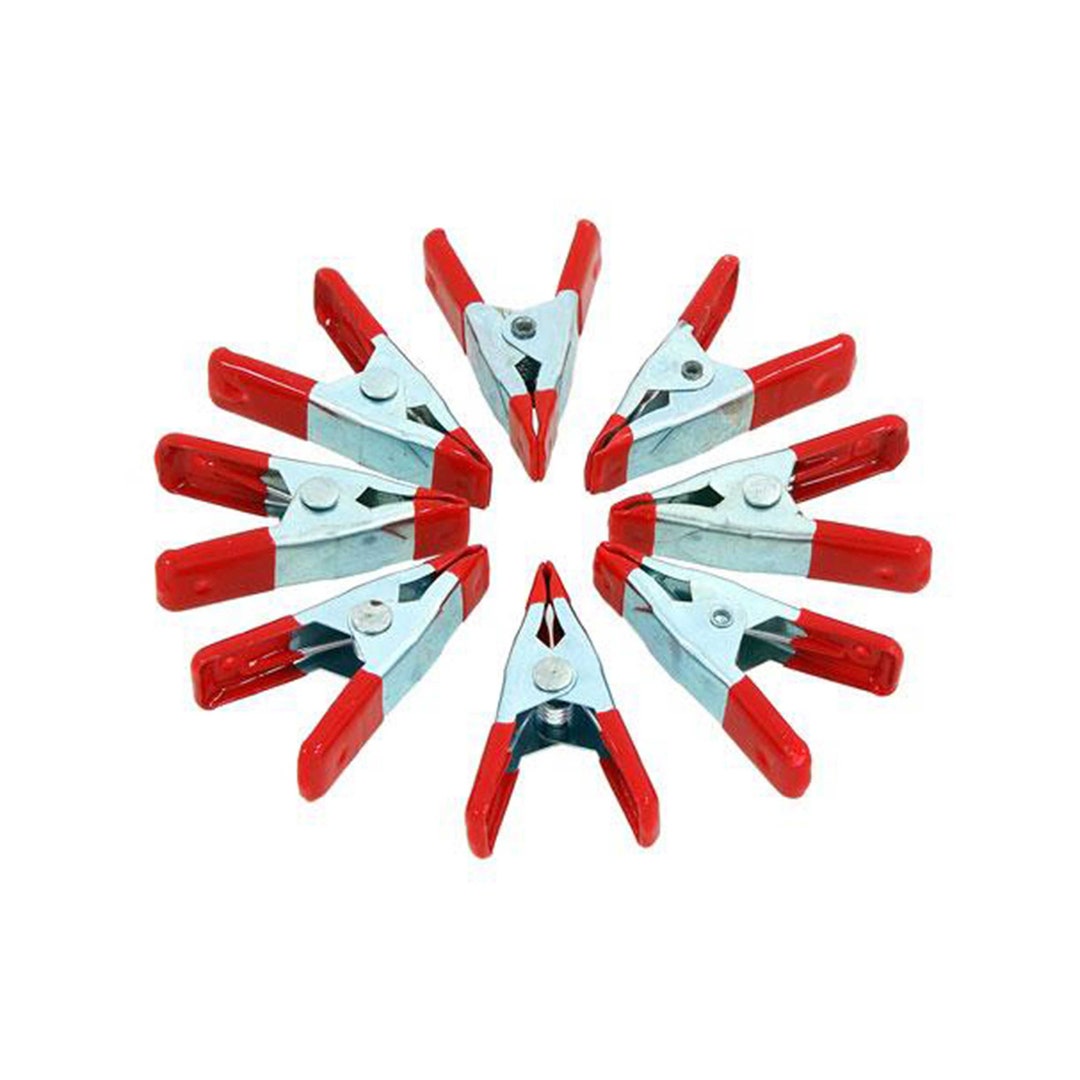 8 Piece 2 Inch Spring Clamp Set Durable Zinc Plated Rubber Coated Grip
