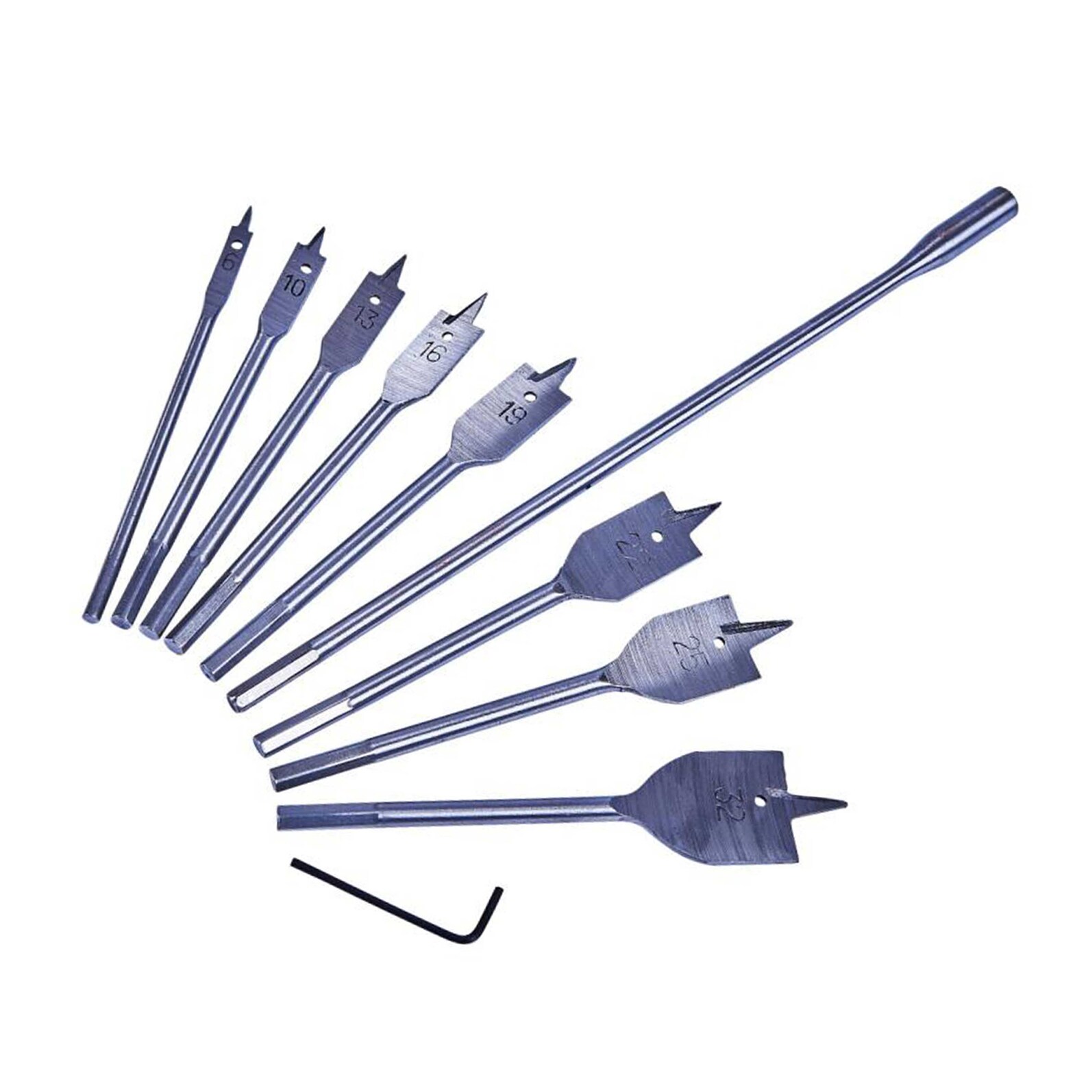 Am-Tech 6-teiliges Flachbohrer-Set F1400 – Größen 10, 12, 16, 18, 20, 25 Mm, Für Holz