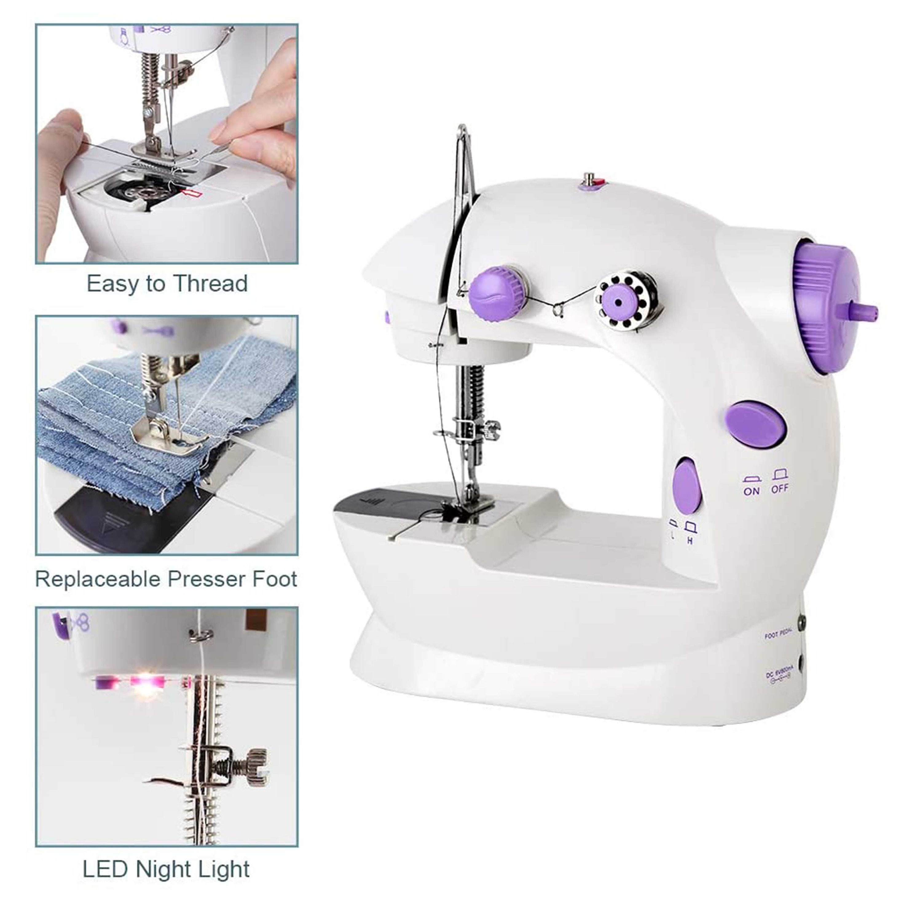Battery Operated, SMALL SEWING MACHINE, Beginner Friendly, Mini Dual Speed  Portable Blue Electrical Sewing Machine With Table -  Denmark