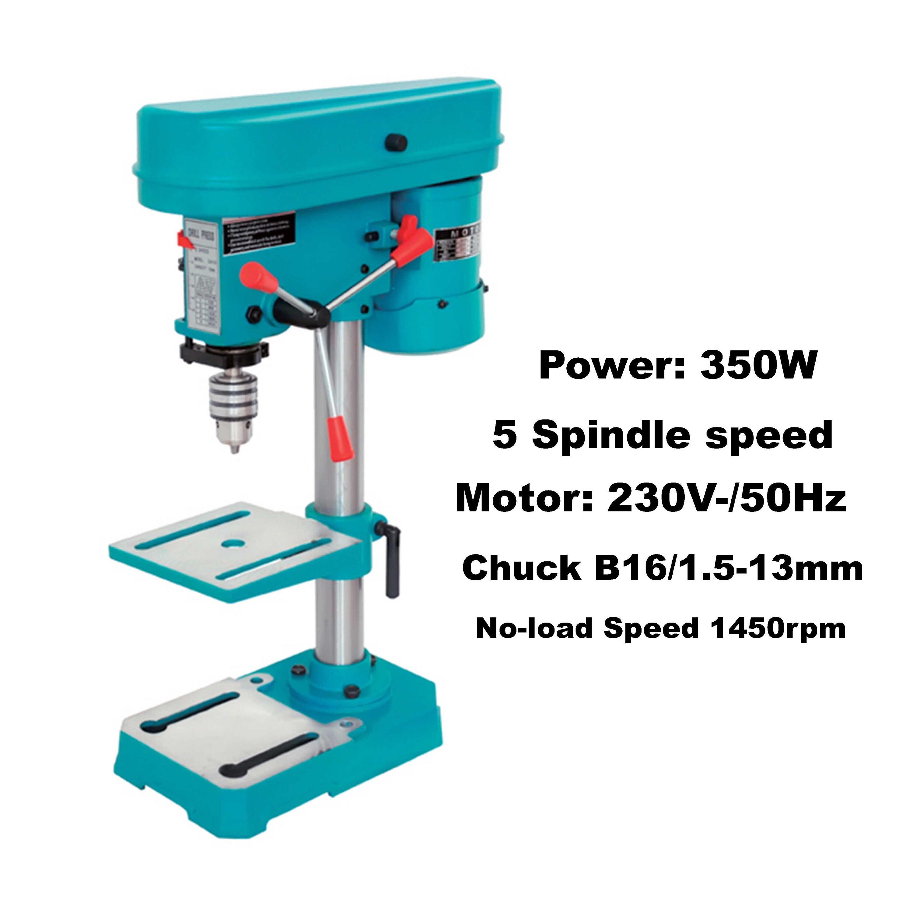 350Watt 13mm 230V Bench Drill Jewelry Model Making Hobby Craft Drilling 5 Speed Bench Mounted Pillar Drill Compact Bench Drill Press 1450rpm