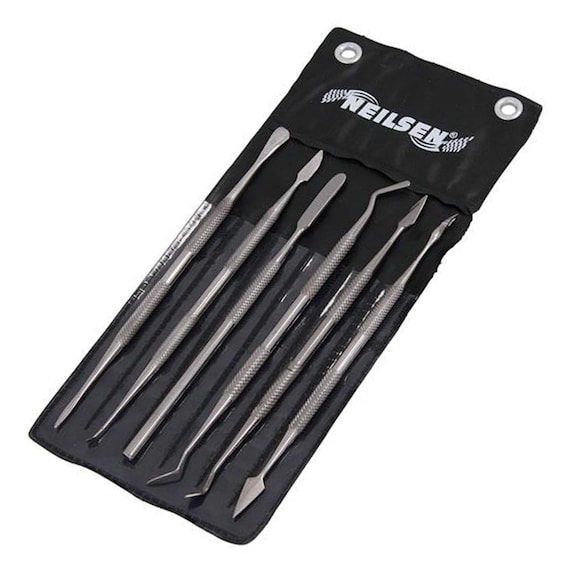 6 Piece Stainless Steel Wax Carving Tool Set PLUS Storage Pouch Ideal for  Sculpture Work With Clay Ceramics Wax and Other Soft Materials 