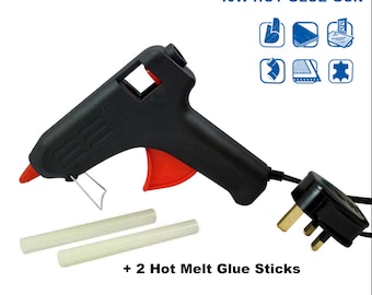 40W Watt Hot Melt Klebepistole geliefert + 2 Klebestäbchen & Drahtständer für DIY Handwerk Keramik Stoffe Papier Kunststoff Holz Siegeln Wachskleber Gun Set